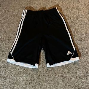 Black and white Adidas shorts